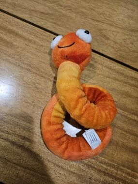 RARE! Jellycat Winston The Worm - Orange Snake Wiggly Stuffed Animal Plush